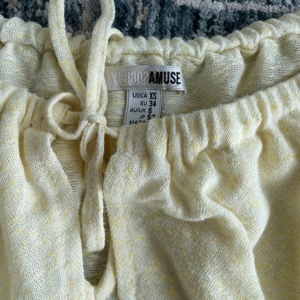 Amuse Society pastel yellow off the shoulder crop top - Picture 7 of 7